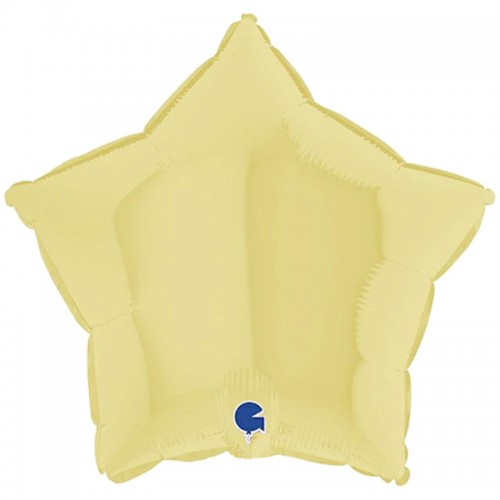 Balão Estrela Amarelo Pastel Mate